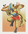 Zeraora in a Pok&eacute;mon Caf&eacute; by DarlanSpace