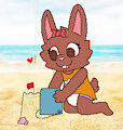Sand Castle Bunny -By @harleyfunnycat- by DanielMania123