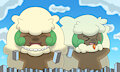 Two whimsicott playing on a city :D by boolerex