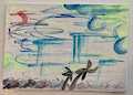 The moment of a lightning strike (watercolour)