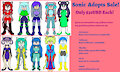 August Sonic Adopts Sale! $30USD EACH!
