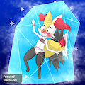 Scarlet attacked by an Ice-type attack by PonPonTheDreambunny