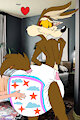Nate Bailey loves touch Wile E. Coyote's diaper butt by JJJTechno2003