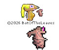 Halfbody of a Mole Lady & Fruit Bat Rose Smaller Pixel Art Alternate Versions by BatOfTheLeaves
