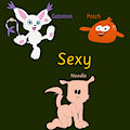 Gatomon, Noodle and Potch by Consuelo95