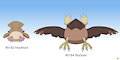 Hoothoot and Noctowl Buttdex Entry by pichu90