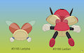Ledyba and Ledian Buttdex Entry by pichu90