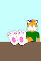 Billy's feet on the table