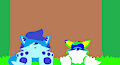 Anthonitecus and Wolfie in the woods (for ALESSIO626) by AnthonitecusBlueWolf