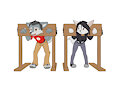 Kelly Jones & Sultz Z. Wolf Trapped in Pillory by minum