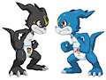 Veemon & BlackVeemon Diapers (4) by HelioX