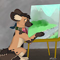 Paint Painting a Painting - IDDo Art by RazorFiredog