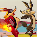 Dos Coyotes Vs. Acme afterburn by mreiof