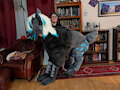 Giant deer-gryphon plush by bladespark