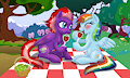 Peppermint Swirl and Rainbow Dash picnic by ButtercupSaiyan