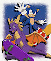 Sonic x Spyro Skateboarding by DarlanSpace