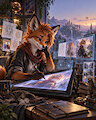 Fox Artist in a Cozy Studio by aldenclark290296
