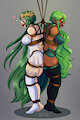 Two green haired Goddesses Animated with sound by Sonicrock56