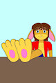 James's feet on the table