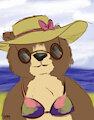 Portrait - beach bear girl by Gashren