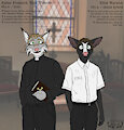 Father Prescott and Elliot by Droptine