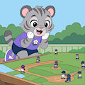 Hope amazed at a miniature baseball set by FurryTilde