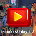 InktoberAI day 1-3: The Alien 'Salesman' by Kittzy