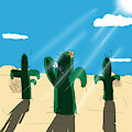 INKTOBER 2026 - DAY 4 -THIRSTY AS A CACTUS..WAIT WHAT NOW? (PROMPT:CACTUS) by SankasRedPanda