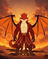 Crimson Dragon Wolf by emiliajames