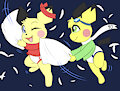 Pichu Pillow Fight -By NazzNikoNanuke- by DanielMania123