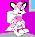 Skyline the Fox in the Toilet Poses by FoxLover2002