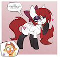 Harlow likes Applejack a bit too much by NellJoestar