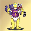 Dino With His Two Ringtails BY Wellek by showtimeyoshi
