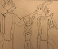 Maleficent and Torch arguing over Allay by KJWolfArtist