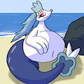 Primarina on the beach by AlphabetABC