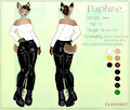 Daphne refsheet commission for Tfia / Clothed version by PlangiArt
