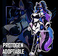 [ADOPTABLE] / Cyberpunk Overdrive Neon Protogen by Serandres