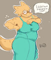 Alphys in a dress by DyingOrchid