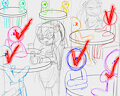 W.I.P. Christmas At Club Rouge YCH# Commission: $30USD Each by MelSky
