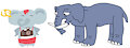 Elephant (The Simpsons) and Elephant (artmoryachok) by CBCAmesburyFan