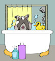 Dexter Washes Up by RipleyNeko