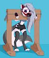 Loona, Muzzled & Locked In A Pillory! (Commission) by Tho6Who4e2000