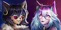 Pair icons commission for KitsunElain and KelsieCain