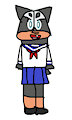 Anthro Houndour Schoolgirl by jeremycrimson