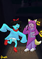 Austin and Sanake Trick or Treak YCH by Stoneth
