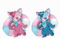 twin crystal panda's (for sale) by MistyHusky84