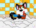 Ealer Tickess's  bath time!(Gift  pic)