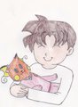 Holding baby Rairai