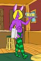 Alan as local barmaid by XZeddX