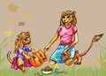 Cub & Huntress by CaptainXeno